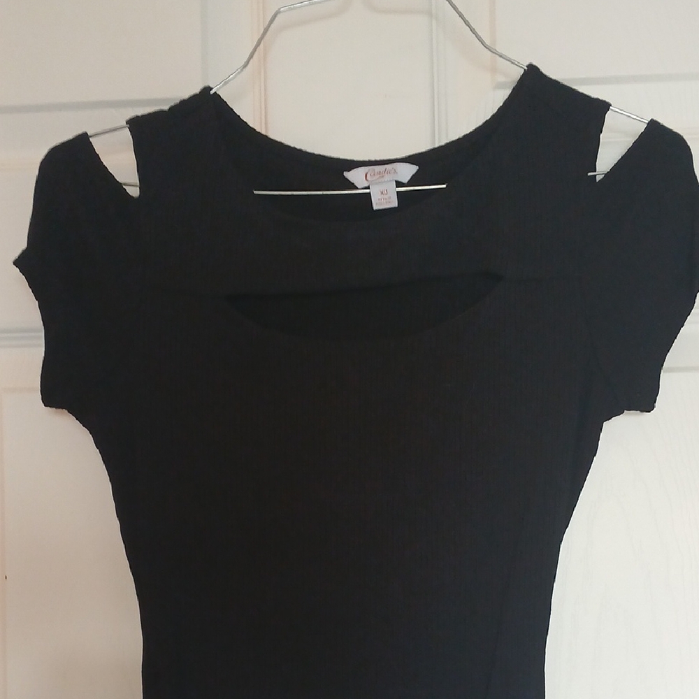 Candie's Black Ribbed Top